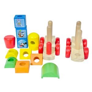 Disney Mickey Mouse and Friends Wooden Stacking Train Set Stackable Blocks